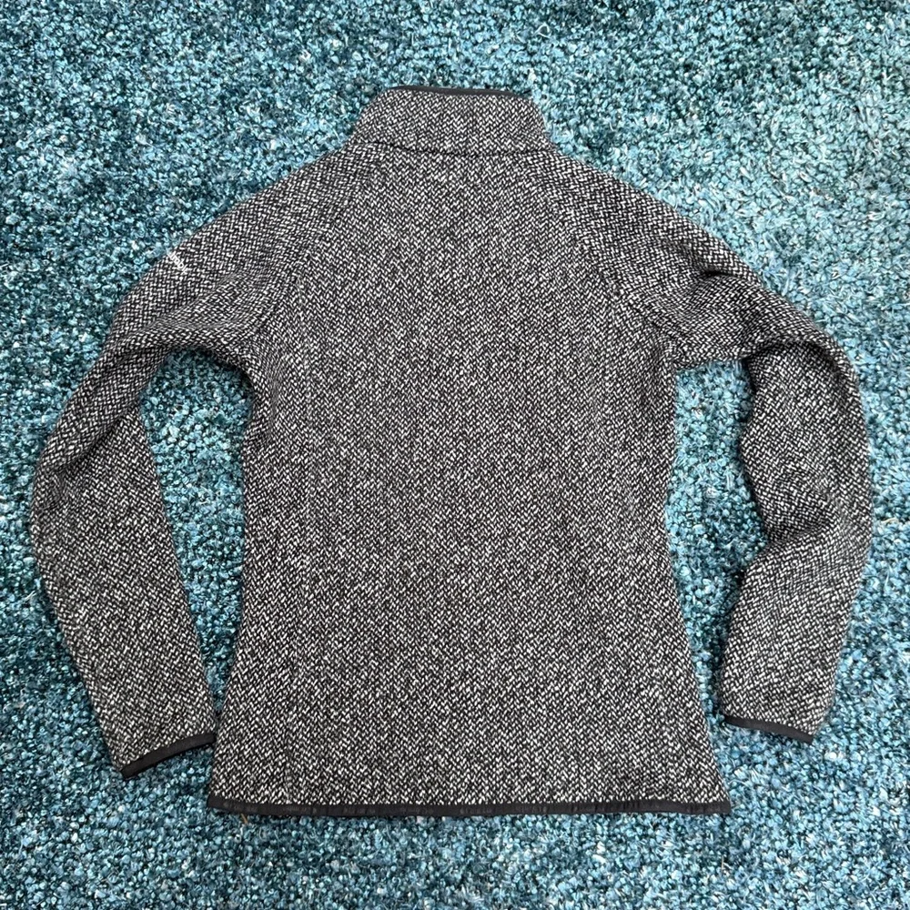 Black and White Zip-Up Fleece Jacket - Picture 2 of 4